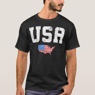 T-shirt Drapeau Américain Patriotique Hommes Femmes Des Ét