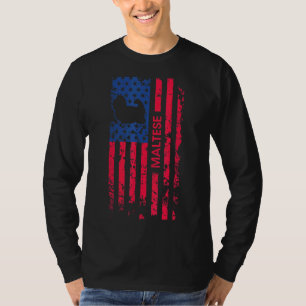 T-shirt Drapeau américain patriotique maltais 4 juillet