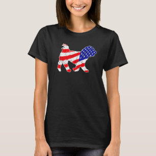 T-shirt Drapeau américain Patriotique Maltais Chien Papa C