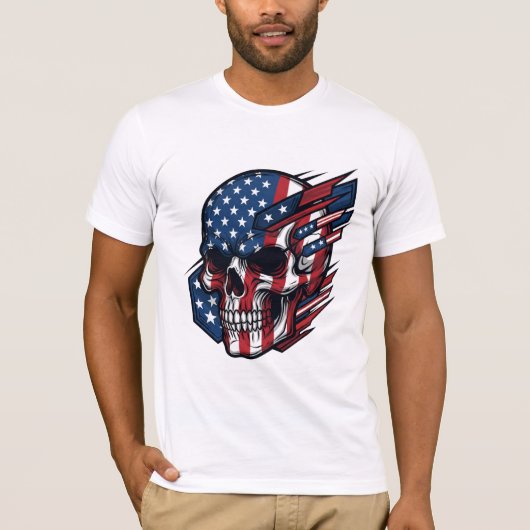 T-shirt Drapeau américain Patriotique masculin (Devant)