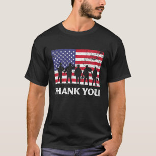T-shirt Drapeau américain patriotique Merci Hommes Femmes 