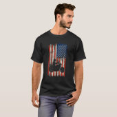 T-shirt Drapeau américain Patriotique Motorcycle Biker (Devant entier)