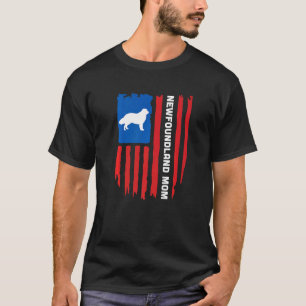 T-shirt Drapeau américain Patriotique Terre-Neuve Maman