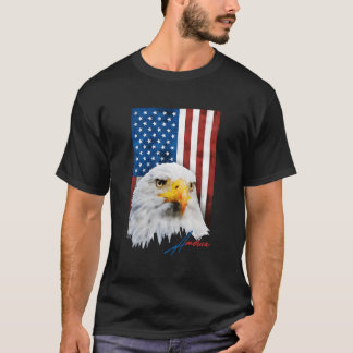 T-shirt Drapeau américain patriotique Usa Bald Eagle 4 jui