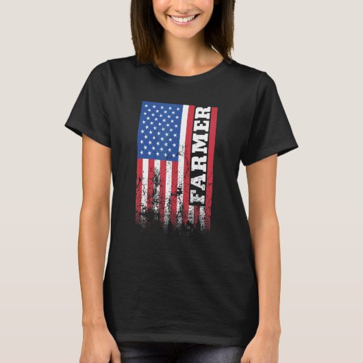 T-shirt Drapeau américain paysan vertical (Devant)
