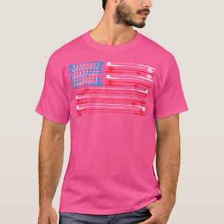 T-shirt Drapeau Américain Pêche Bande Patriotique Poisson