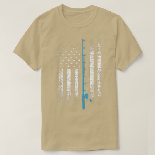 T-shirt Drapeau américain Pêche Chemise Pole River Pêche S (Design devant)