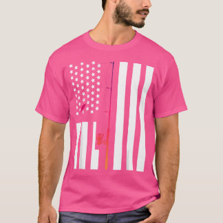 T-shirt Drapeau américain Pêche Drapeau rétro Vintage Pois