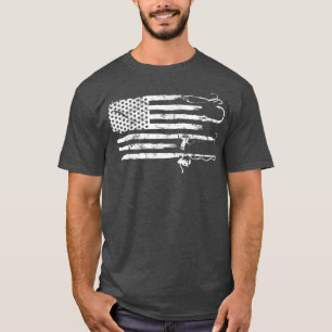 T-shirt Drapeau Américain Pêche Patriotique 4 Juillet 83