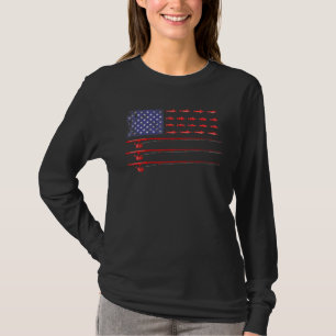 T-shirt Drapeau américain Pêche Vintage