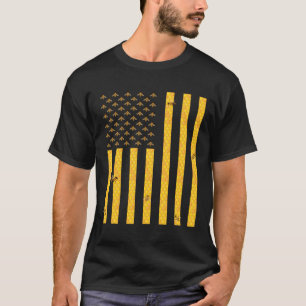 T-shirt Drapeau américain peigne de miel Bee Bee
