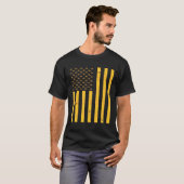 T-shirt Drapeau américain peigne de miel Bee Bee (Devant entier)