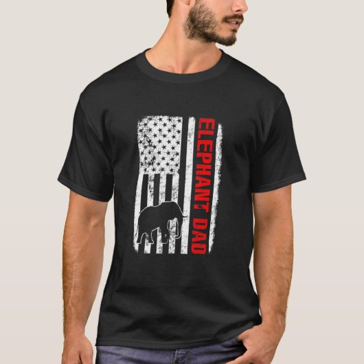 T-shirt Drapeau américain père éléphant (Devant)