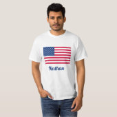 T-shirt Drapeau américain | Personnalisé (Devant entier)