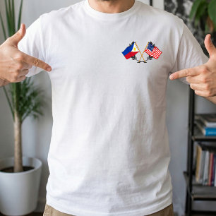 T-shirt Drapeau américain philippin Patrimoine philippin v