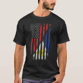 T-shirt Drapeau américain philippin Style rétro États-Unis (Devant)