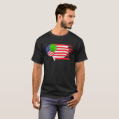 T-shirt Drapeau américain Pickleball Paddle (Devant entier)