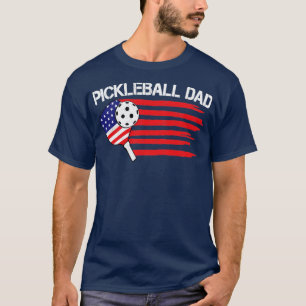 T-shirt Drapeau américain Pickleball Papa Pickleball Joueu