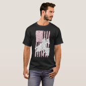 T-shirt Drapeau américain Pink Barrel Racer Horse Riding R (Devant entier)