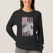 T-shirt Drapeau américain Pink Barrel Racer Horse Riding R (Devant)