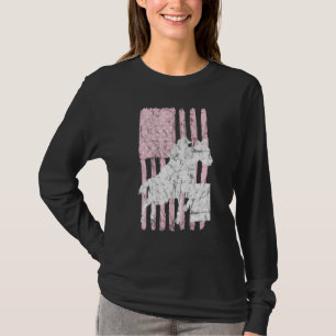 T-shirt Drapeau américain Pink Barrel Racer Horse Riding R