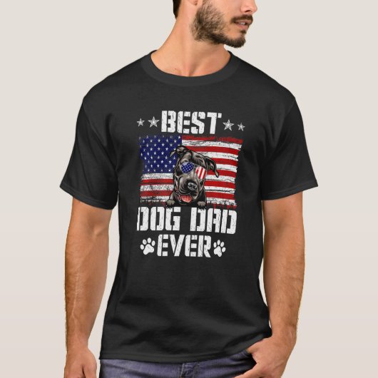 T-shirt Drapeau américain Pitbull 4e O (Devant)