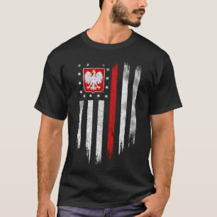 T-shirt Drapeau américain polonais Combo Pologne Usa Polsk
