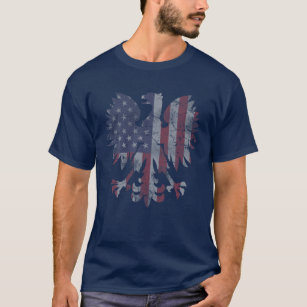 T-shirt Drapeau américain polonais Fade rétro Hommes du pa