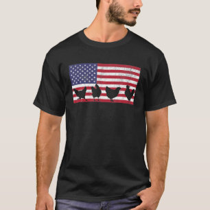 T-shirt Drapeau américain poulet USA 4 juillet cadeau