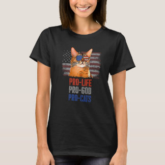T-shirt Drapeau américain pour chats somaliens Anti-avorte