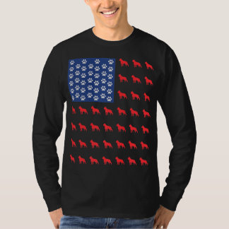 T-shirt Drapeau américain pour chien de Boston 4 juillet