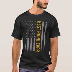 T-shirt Drapeau américain pour Fête des pères Best Pap