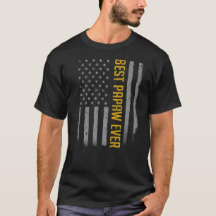 T-shirt Drapeau américain pour Fête des pères Best Papa
