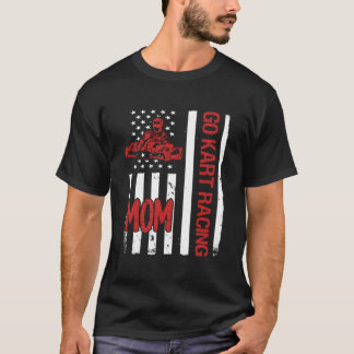 T-shirt Drapeau américain pour maman de course Go K Racing