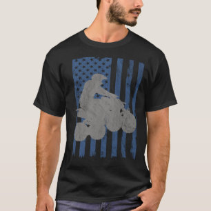 T-shirt Drapeau américain quad VTT quad à quatre roues