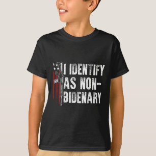 T-shirt Drapeau américain que j'identifie comme non-bidena