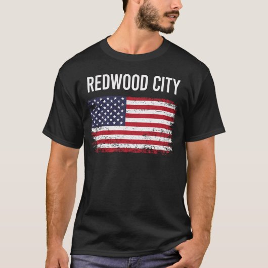 T-shirt Drapeau américain Redwood City (Devant)
