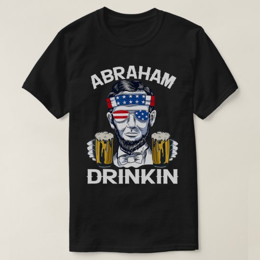 T-shirt Drapeau américain rétro Abraham Drinkin Lincoln 4  (Design devant)