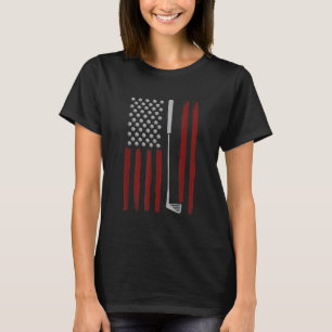 T-shirt Drapeau américain rétro cadeau de golf pour Golfer