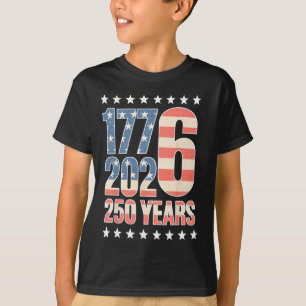 T-shirt Drapeau américain rétro patriotique 250e anniversa