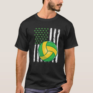 T-shirt Drapeau américain rétro volleyball sport St. Patri