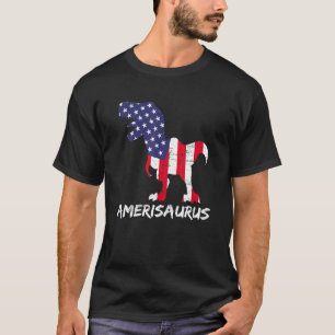 T-shirt Drapeau américain Rex dinosaure 4 juillet garçon h