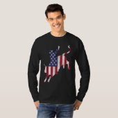 T-shirt Drapeau américain Rodeo Bull Riding Taureau patrio (Devant entier)