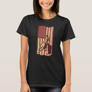 T-shirt Drapeau américain Rodeo Horse Racing