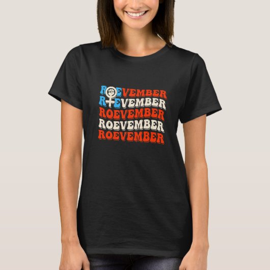 T-shirt Drapeau américain Roevember Féminisme 1973 Pro Cho (Devant)