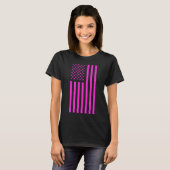 T-shirt Drapeau Américain Rose (Devant entier)