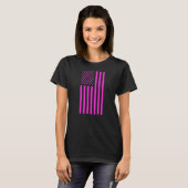 T-shirt Drapeau Américain Rose (Devant entier)