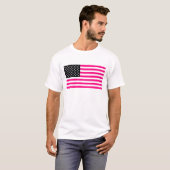 T-shirt drapeau américain rose (Devant entier)