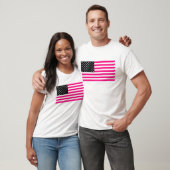 T-shirt drapeau américain rose (Unisexe)