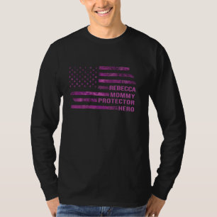 T-shirt Drapeau américain rose camo de protecteur maman fe